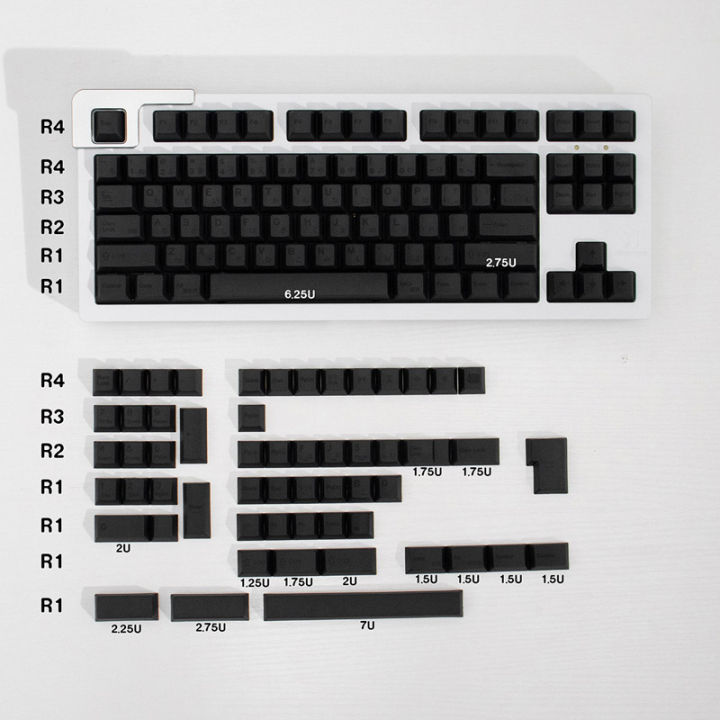 【Keycap Only】GMK Dark Clone Keycap 144 Keys Black Japanese Dolch Keycap ...