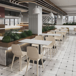 Dining Commercial Table and Chair Fast Food Restaurant Snack Spicy Hot Pot Shop Casual Staff Table Square Table Milk Tea Shop Table and Chair Combination