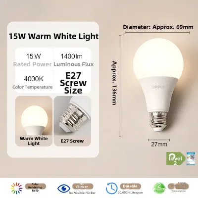 OPPLE | High CRI Energy Saving High Power Ultra Bright LED Bulb E27