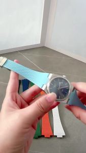 Fluoro Rubber Strap for Tissot PRX Series 35mm 40mm Butterfly Buckle FKM Waterproof Quick Release Replace Watch Band 11mm 12mm