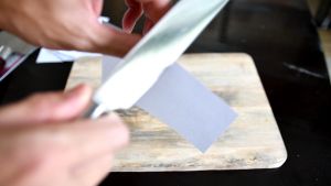 มีดทำครัว มีดหั่นผัก ทำจากใบเลื่อยตัดเหล็ห แข็งแรง คมนาน ด้ามจับ ความยาว 30 ซม