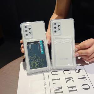 Wallet Card Holder Clear Soft Case For iPhone 11 13 12 14 15 16 18 Pro Max 17 Air X XSMax XR 18pro Transparent Card Slots Covers