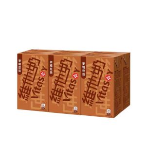 Vitasoy Hong Kong Malted Soyabean Milk 250ml (6pack) - Brown cartons malted soybeans wheat health drink.