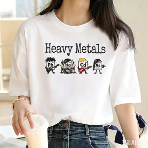 Sanrio | Heavy Metals Chemistry T Shirt Men Women Funny Science Teacher Tee Casual Periodic Table T-Shirts Chemistry Graphic T Shirts