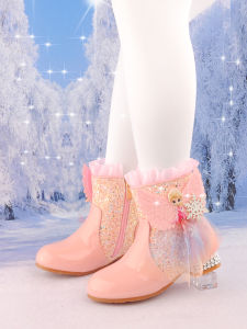 MENGBEIHUAN | Stylish Short Boots Faux Fur Winter Ankle Boots High Heel Warm Lined