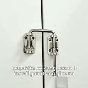 Door Latch Lock Gate Latch Anti-theft Buckle Door Bolts Door Buckle Stainless Steel Non Perforated Thickened 90/180 Degree Safety Gates Fences Garage Shed Toilet Drawer Hardware Durable