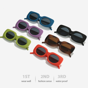 Geovannery Kacamata Hitam Bingkai Persegi Trendi Kacamata Hitam Warna Macaron Kacamata Hitam Sederhana Yang Modis COD