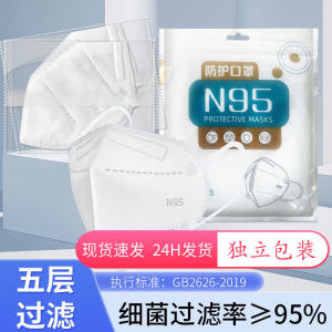 N95 3d立体5 Tầng Phòng Vệ口罩 男女通用 透气防飞沫 独立包装 家居日 防护用品