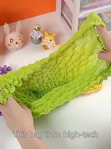 Magic Stretch Bubble Shopping Bag Chiffon Wrinkle Handbag Large Capacity Shape Memory Portable Pouch Multicolor for Storage