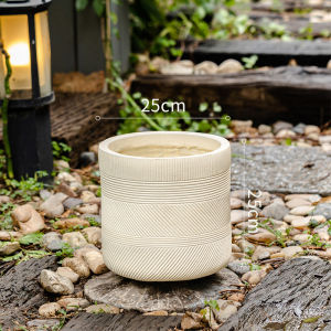 Nordic Modern Large Size Magnesium Clay Flower Pot Simple Living Room Floor Standing Ceramic Imitation Green Plant Flower Pot