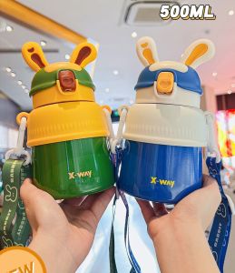 Bình giữ nhiệt X - WAY  inox 316 CÓ  dây đeo họa tiêt  loại tốt  - cốc giữ nhiệt trẻ em - binh giư nhiet inox - ly giu nhiet inox