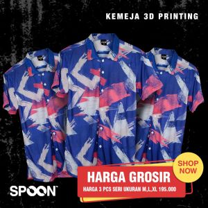 Kemeja FullPrint Spoon/Grosir 3pcs