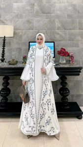 Milky Dress Crinkle Apk Bordir Gamis Wanita Terbaru 2024 Viral Dress Kondangan Wanita Elegan Hijab