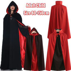 Adult Reaper Cosplay Cloak Death Vampire Cape Robe Kids Hooded Pirate Cloak Coat Wizard Ghost Knight Costume Halloween Carnival Clothing Props