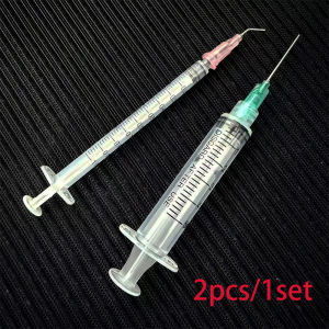5-Piece Set of Laboratory Dispensing Luer Syringes Including 1ml 3ml 5ml 10ml and 20ml Sizes with Blunt Tip Needles Suitable for Industrial Veterinary and Laboratory Applications Can Be Used as Samplers Glue Dispensers DIY Ink Injection Syr...