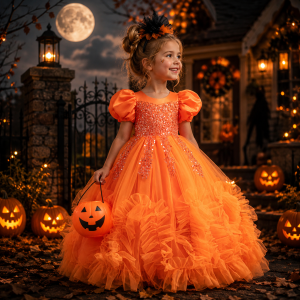 Girls elegant dresses summer girls wedding dresses sequined mesh puffy dresses birthday party dresses 4-12-year-old childrens