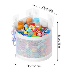 Kids Bath Toy Storage Bag Large Capacity Hanging Organizer Wall Mounted Mesh Drain Basket for Bathroon Shower Toy