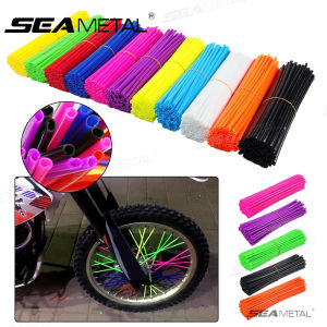 SEAMETAL 72pcs Bicycle Wheel Spoked Protector Wraps 24cm Wheel Rim Spoke Wrap Kit For Motorcycle Bike Decoration Accessories