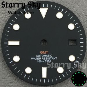Starry Sky New 31.5mm Black/White/Green/Blue Watch Dial With Green Luminous Suitable For NH34 Automatic Movement Watch Accessory