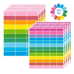 ป้ายสีแบบถอดได้ 475 ชิ้น – สติ๊กเกอร์ติดด้วยตนเองสําหรับภาชนะบรรจุอาหาร ห้องครัว ที่เก็บของ และองค์กร (10 แผ่น 2 ขนาด