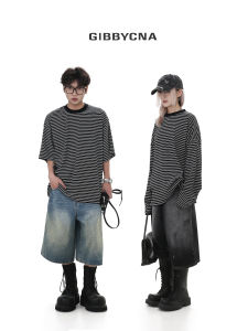 Áo Thun Cotton Dáng Rộng Mùa Hè Thường Ngày Cho Nam Và Nữ Họa Tiết Sọc Cổ Tròn Tay Ngắn Tay Dài Thời Trang Thương Hiệu