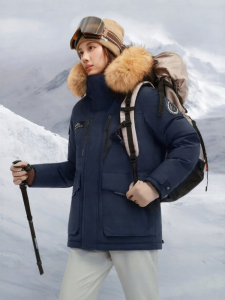 BOSIDENG | Thermal Winter Work Jacket with Big Fur Collar