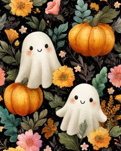 Kayou | Paint By Numbers Ghosts in The PumpkinBushes Painting By Numbers on Canvas Coloring By Number for Adults Paint Digital Art Decor
