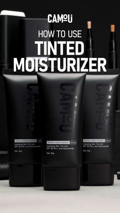 Camou Men's Tinted Moisturizer with SPF30 Niacinamide Hydrating Skin ...