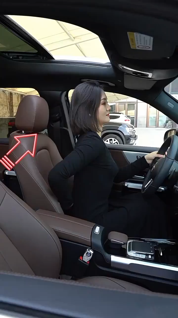 METCARCar seat headrest lumbar support set breathable neck and waist protection cushion drivers seat backrest support pillow