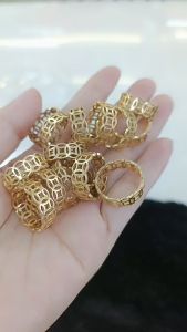 Nhẫn kim tiền đồng đỏ không xi màu miền tây