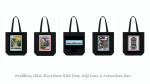 Uniquely Singapore Canvas Tote Bag - Pavilion Singapore Botanic Gardens by local artist Joanna Wong