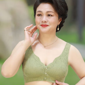 โอเคเสื้อชั้นในวัยกลางคนและหงุดหงิดด้านหน้าเสื้อชั้นในไร้ตะเข็บของแม่ลูกไม้บางๆเซ็กซี่ไม่มีสายคาดเสื้อกั๊กดันสไตล์ความงามด้านหลังของผู้หญิง