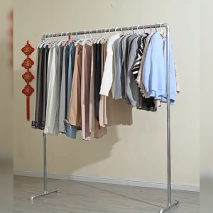Tabung baja Gantungan Baju Besi jemuran gantungan Stainless Steel Baju Single Tiang Besi Gantungan