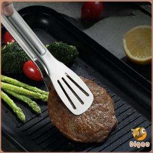 Digeo Food Tongs 304 Stainless Steel Barbecue Clip Barbecue Bread Silica Gel Food Anti-scalding Tong