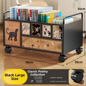evesigar | Student Classroom Mobile Book Storage Box with Wheels