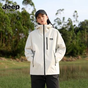 JEEP SPIRIT ชุดทำงานสไตล์อเมริกันของผู้ชาย Jaket Daki Gunung แจ็คเก็ตกันลม2025ฤดูใบไม้ผลิ/ฤดูใบไม้ร่วง