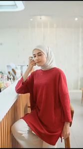 Dara Tunik Dewasa Diana Wafel Maroon All Size