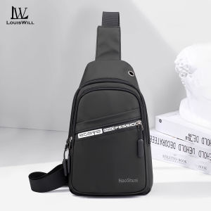 LouisWill Mens Chest Bag Crossbody Bag Waterproof Film Bag Sports Bag Casual Bag Street Shoulder Bag Messenger Bag Versatile Fashion Chest Bag Travel Bag Business Bag