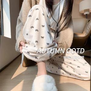 White Butterfly Knot Tencel Wide Leg Pants Women Spring Autumn 2025 New High Waist DRAPY Casual Slimming Soft Comfortable Trousers