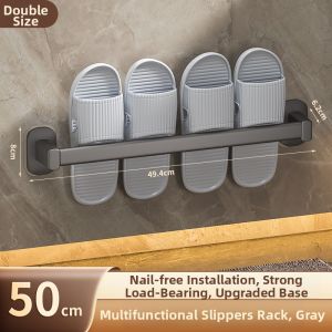Wall-mounted Drill-free Bathroom Shoe Rack