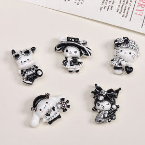 Cartoon DIY Resin Accessories Black White Seagull Creamy Hair Clip Mobile Phone Case Shoe Buckle Keychain Pendant Part