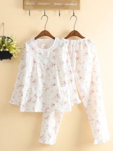 Hoạt Hình Duyên Dáng Dài Tay Phần Mỏng Cotton Đồ Ngủ Nữ Xuân Hè Tủ Quần Áo Bộ Xù Và Túi