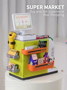(Sound / Water Filling) Cash Register Toy Fast Food Coffee Machine Simulated Supermarket Shopping Play Gift Kids