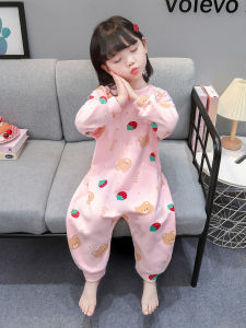 Princess Style Pure Cotton Onesie Sleepwear for Girls Baby Girl Home Clothes Anti-Kick Sleeping Bag Toddler Climbing Suit