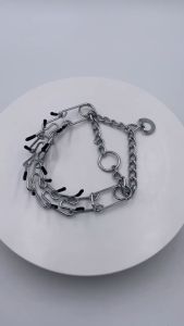 Detachable Chrome Dog Chain Collar Metal Training Collar Prong Choker Collar for Medium Large Dogs