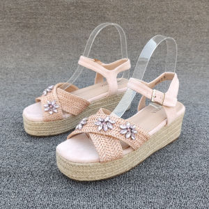 Giày Cao Gót Đế Xuồng Chống Thấm Nước Hở Mũi Thời Trang Cho Nữ Đế PU Đế Cao Gót Bằng Cao Su Đế Giữa