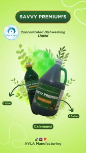 AMECLEAN SAVVY PREMIUM Concentrated Dishwashing Liquid 1 Liter Kalamansi