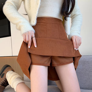 Yingqinyue | Autumn Large Size Slim Fit Prevent Peeping A-line Pleated Skirt