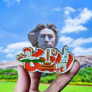 ที่ติดประตูเย็นแบบโลหะสำหรับท่องเที่ยว ที่ติดประตูเย็นแบบมุ่งสู่จุดท่องเที่ยวที่เป็นที่รู้จักในประเทศ ที่ระลึกจากเชิงบาน ที่ติดประตูเย็นแบบมีแม่เหล็ก