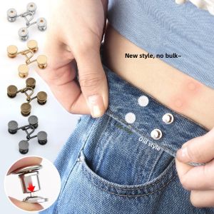 No-Drill Jeans Waist Button Fixed Pants No-Punching Pants Head Waist Size Reduction Buckle Waist Belt Retractable Buckle